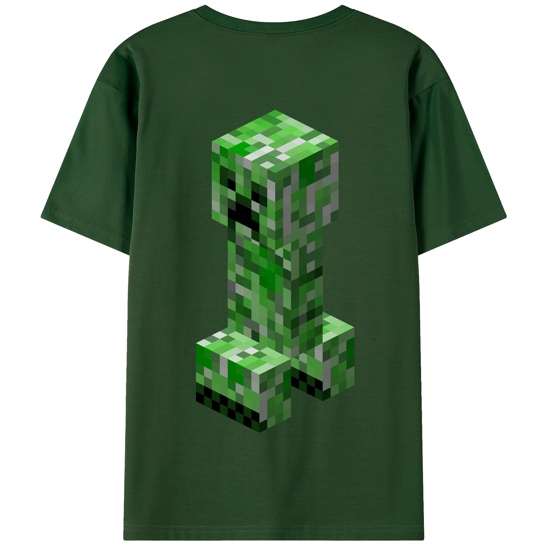 （画像用） マインクラフト ブロックの世界 Minecraft MC Block world 綿100％半袖Tシャツ（背面プリント）